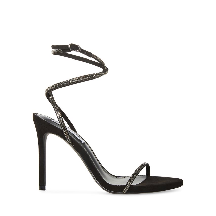 Black Steve Madden Aubrey Women\'s Heels Sandals | PH 0916MDU